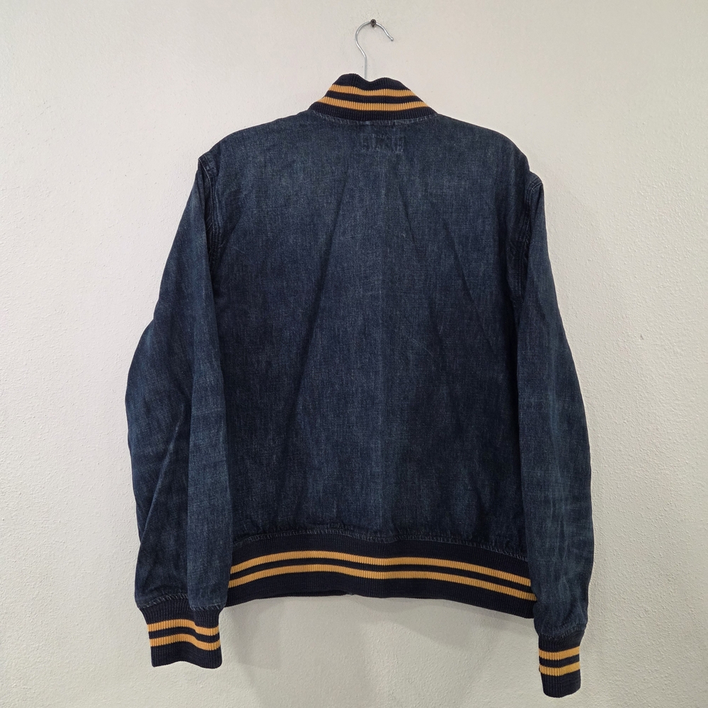Polo by Ralph Lauren Denim Varsity Jacket with Yellow Accents - Picture 7 of 14